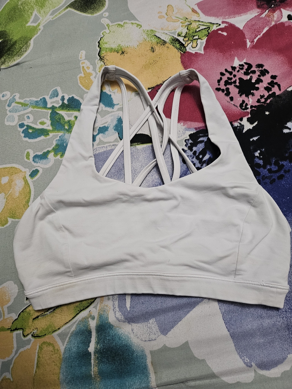 lululemon athletica White Strappy Crisscross Sports Bra
